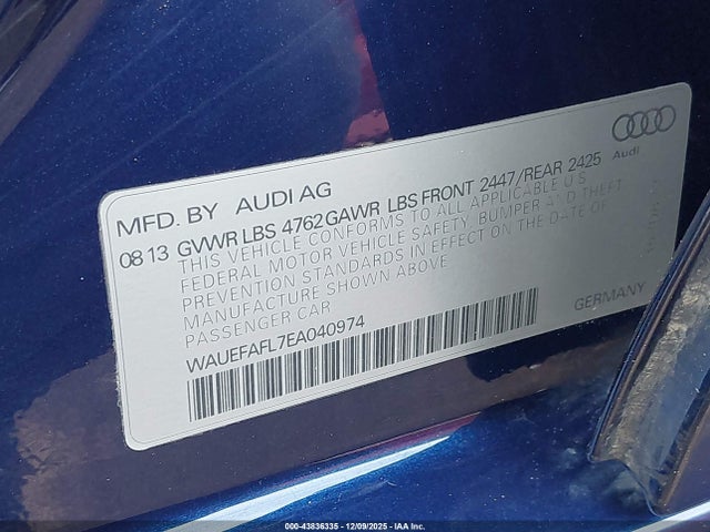 Продаж на аукціоні авто 2014 Audi A4 2.0t Premium, vin: WAUEFAFL7EA040974, номер лоту: 43836335