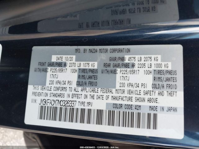 2021 MAZDA CX-5 JM3KFACM7M0326337 Photo 8