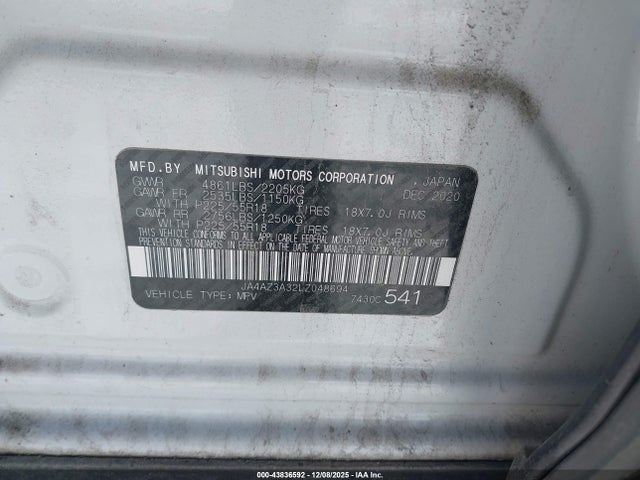 2020 MITSUBISHI OUTLANDER JA4AZ3A32LZ048694 Photo 8