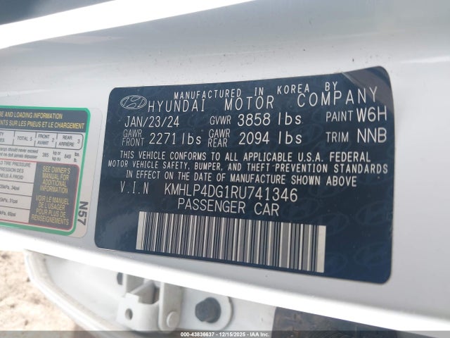 Hyundai Elantra Limited 2024 KMHLP4DG1RU741346 Image 9