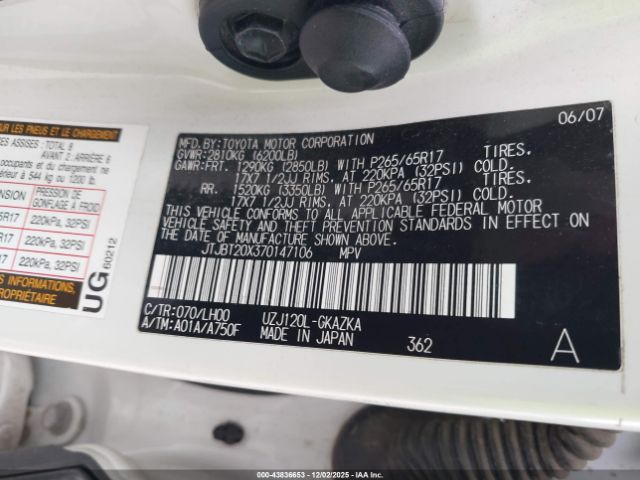 2007 LEXUS GX 470 JTJBT20X370147106 Photo 8