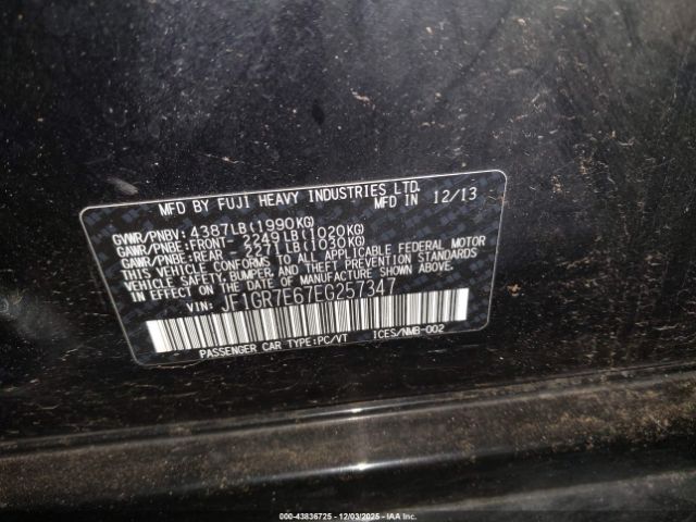 2014 SUBARU IMPREZA WRX JF1GR7E67EG257347 Photo 8