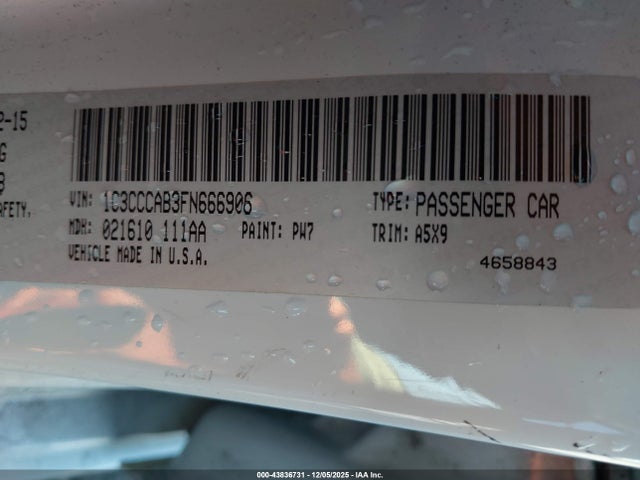 Aukcja sprzedaży 2015 Chrysler 200 Limited, vin: 1C3CCCAB3FN666906, numer aukcji: 43836731
