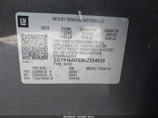 2019 CADILLAC XT5 1GYKNARS5KZ134919 Photo 8