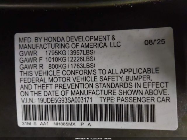 2025 ACURA INTEGRA 19UDE5G93SA003171 Photo 8