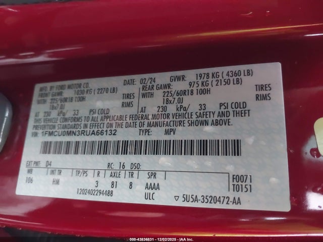 2024 FORD ESCAPE 1FMCU0MN3RUA66132 Photo 8