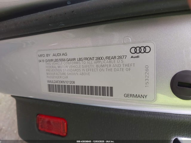 2019 AUDI A6 WAUL2AF20KN101208 Photo 8