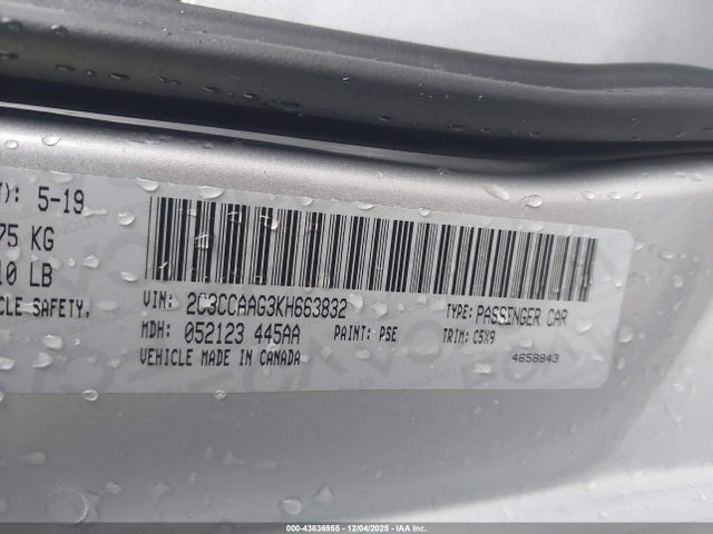 Aukcja sprzedaży 2019 Chrysler 300 Touring, vin: 2C3CCAAG3KH663832, numer aukcji: 43836955