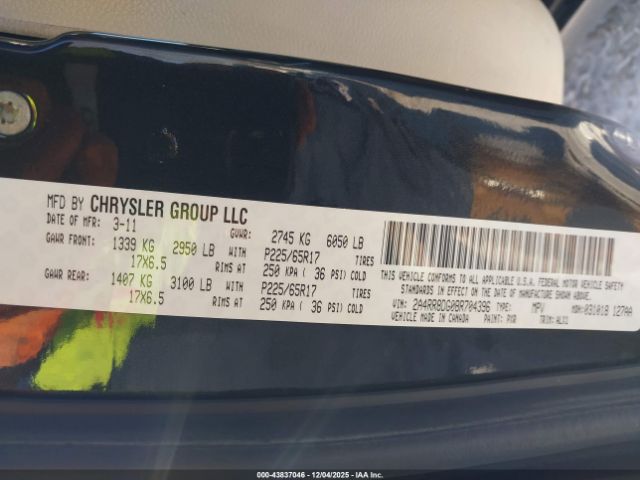 2011 CHRYSLER TOWN & COUNTRY 2A4RR8DG0BR704396 Photo 8