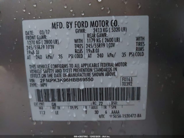 2FMPK3K96HBB69550 Ford Edge Titanium