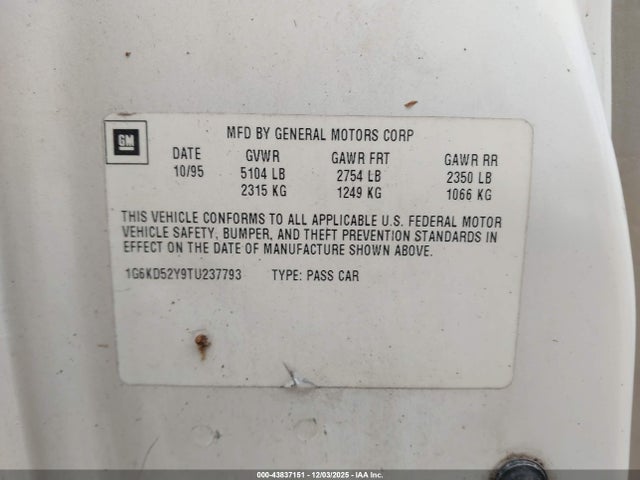 1995 CADILLAC DEVILLE 1G6KD52BXSU248084 Photo 8