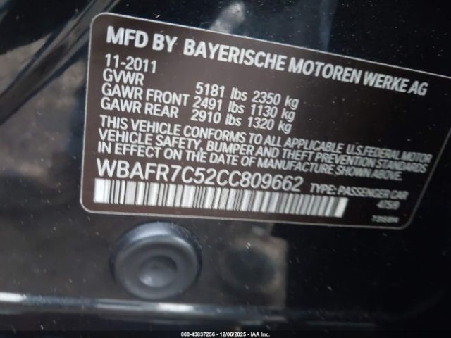 2012 BMW 535I WBAFR7C52CC809662 Photo 8