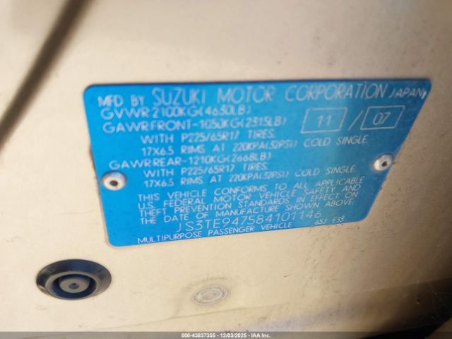 2008 SUZUKI GRAND VITARA JS3TE947584101146 Photo 8