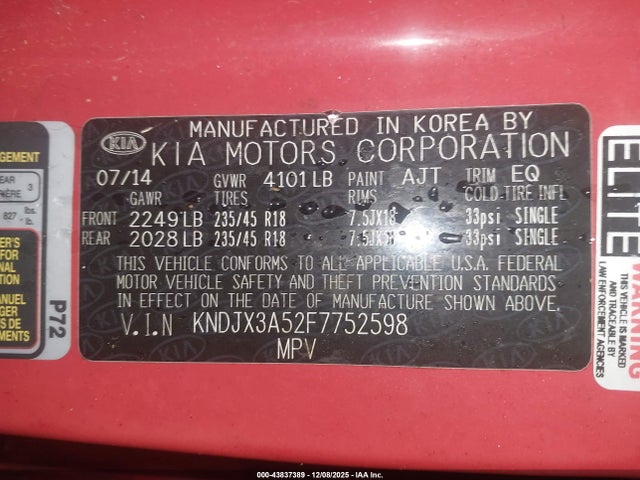 2015 KIA SOUL KNDJX3A52F7752598 Photo 8