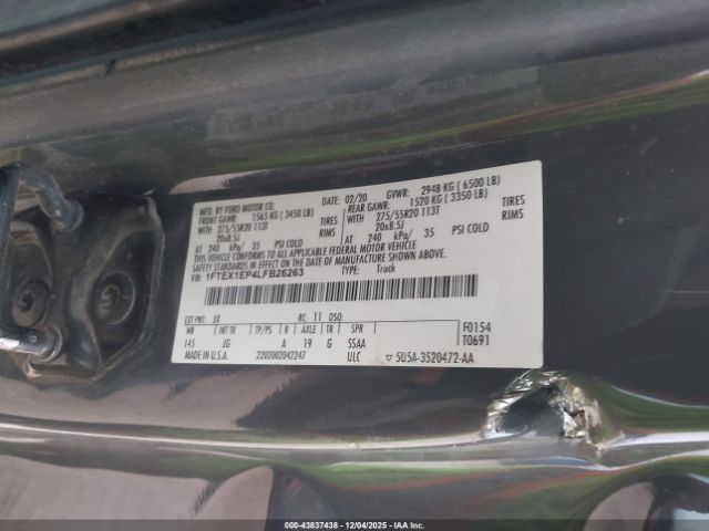 2020 FORD F-150 1FTEX1EP4LFB26263 Photo 8