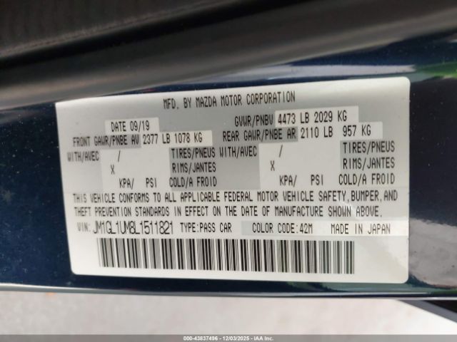 2020 MAZDA MAZDA6 JM1GL1UM8L1511821 Photo 8