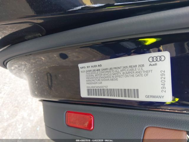 2022 AUDI A4 WAUABAF44NA007157 Photo 8