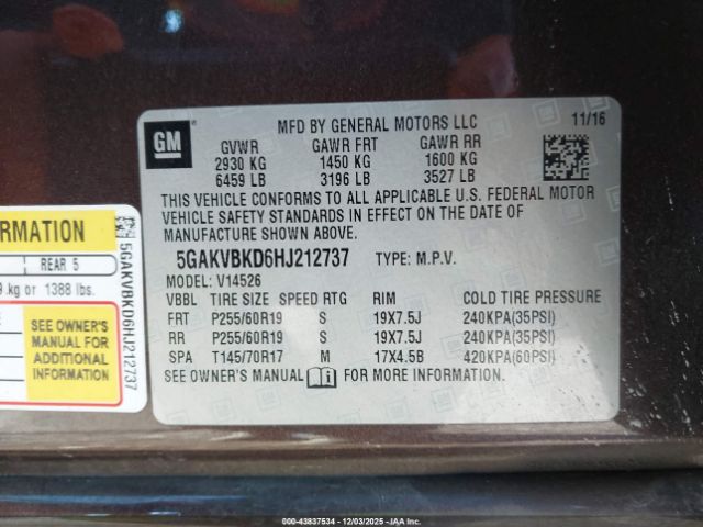 2017 BUICK ENCLAVE 5GAKVBKD6HJ212737 Photo 8