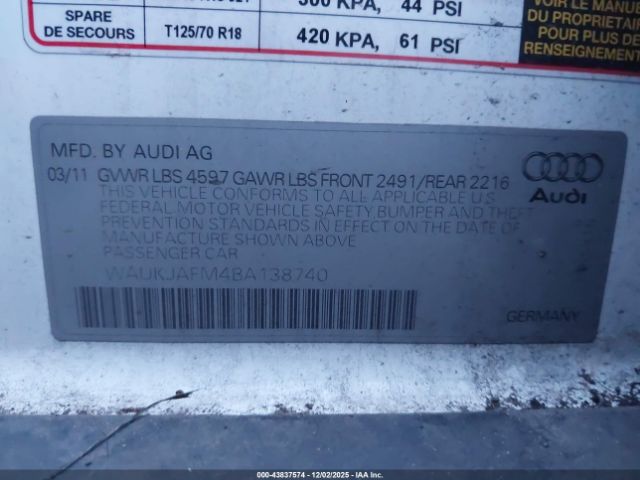 2011 AUDI A3 WAUKJAFM4BA138740 Photo 8