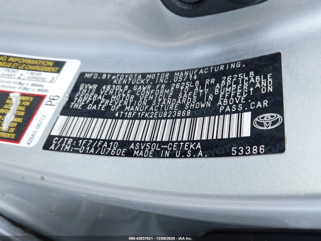 Toyota CAMRY L 2014 4T1BF1FK2EU823868 Image 9