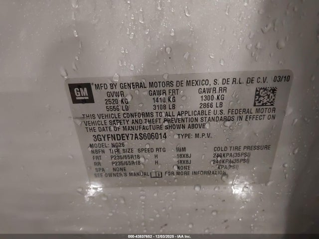 2010 CADILLAC SRX 3GYFNDEY7AS606014 Photo 8