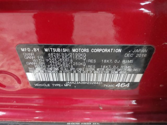 2017 MITSUBISHI OUTLANDER JA4AZ3A36HZ026401 Photo 8