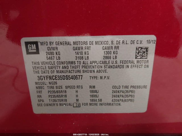 2013 CADILLAC SRX 3GYFNCE35DS540677 Photo 8