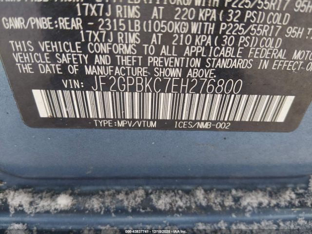 2014 SUBARU XV CROSSTREK HYBRID JF2GPBKC7EH276800 Photo 8