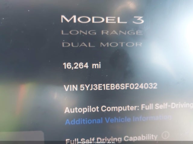 2025 TESLA MODEL 3 5YJ3E1EB6SF024032 Photo 6