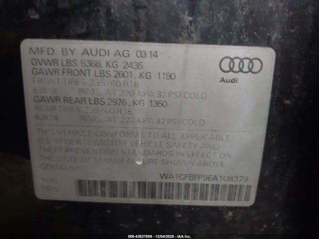 2014 AUDI Q5 WA1CFBFP9EA108379 Photo 8