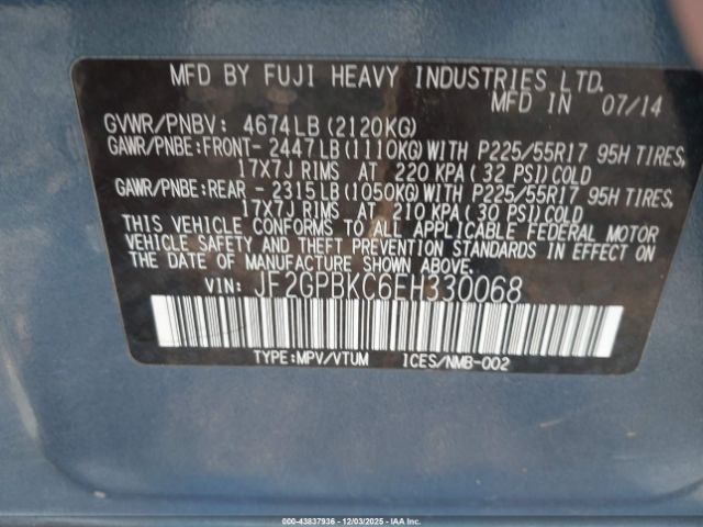 2014 SUBARU XV CROSSTREK HYBRID JF2GPBKC6EH330068 Photo 8