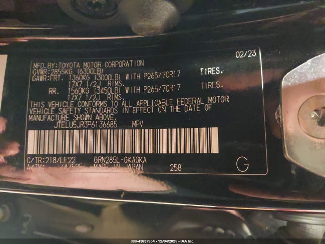 JTELU5JR3P6136685 Toyota 4runner Trd Pro