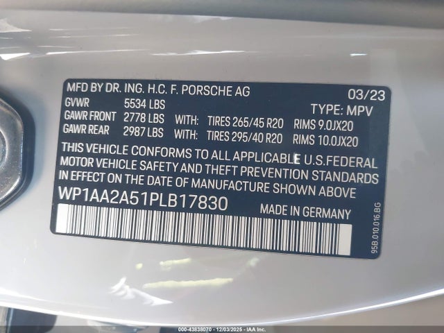 2023 PORSCHE MACAN WP1AA2A51PLB17830 Photo 8