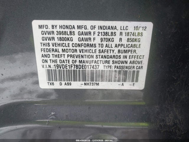 2013 ACURA ILX 19VDE1F78DE017437 Photo 8