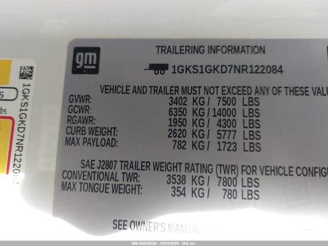 2022 GMC YUKON XL 1GKS1GKD7NR122084 Photo 8
