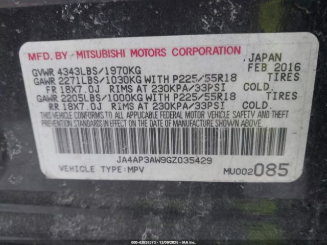 2016 MITSUBISHI OUTLANDER SPORT JA4AP3AW9GZ035429 Photo 8