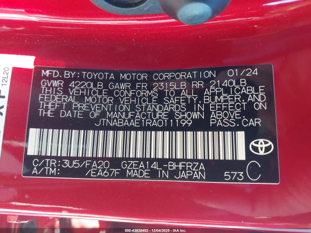 2024 TOYOTA GR COROLLA JTNABAAE1RA011199 Photo 8