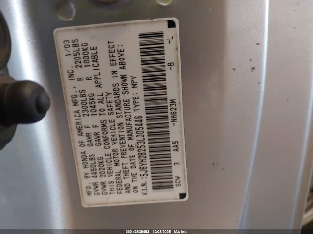 2003 HONDA ELEMENT 5J6YH28253L005446 Photo 8