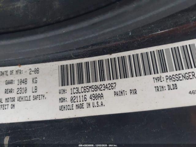 2008 CHRYSLER SEBRING 1C3LC65M58N234267 Photo 8