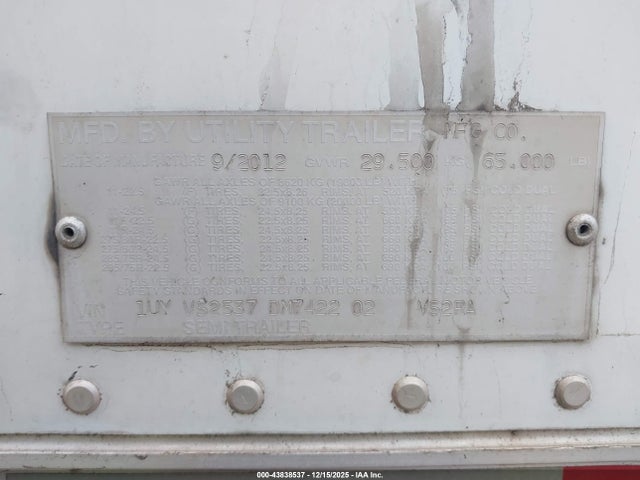 Aukcja sprzedaży 2013 Utility Trailer Mfg Unknown, vin: 1UYVS2537DM742202, numer aukcji: 43838537