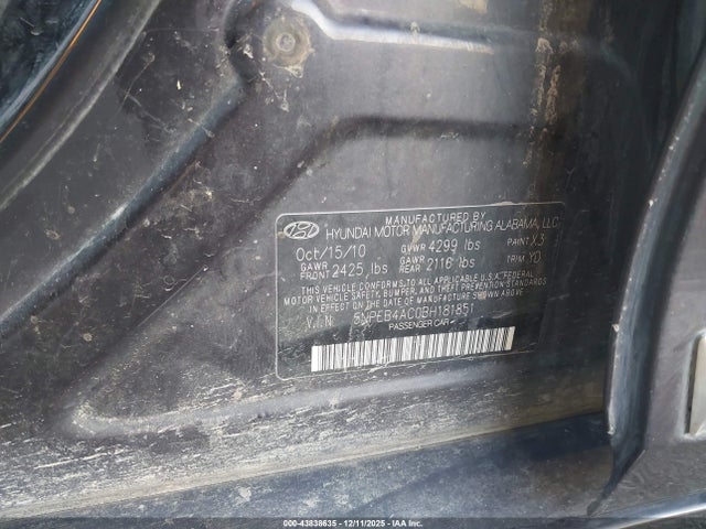 2011 HYUNDAI SONATA 5NPEB4AC0BH181851 Photo 8