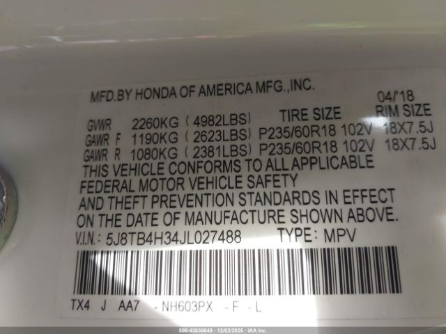 2018 ACURA RDX 5J8TB4H34JL027488 Photo 8