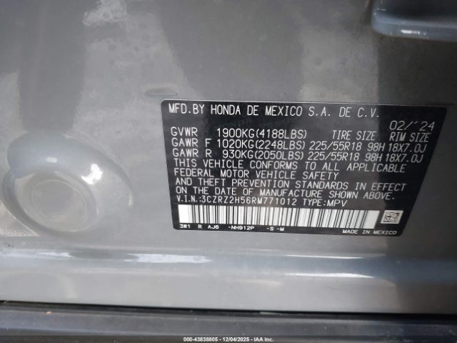 2024 HONDA HR-V 3CZRZ2H56RM771012 Photo 8