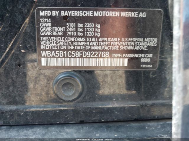 2015 BMW 535I WBA5B1C58FD922768 Photo 8