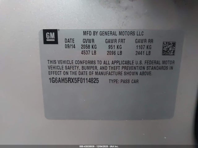 2015 CADILLAC ATS 1G6AH5RX5F0114825 Photo 8