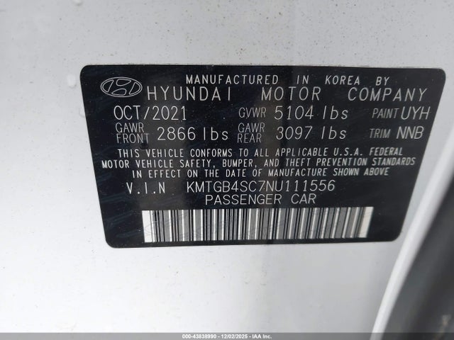 2022 GENESIS G80 KMTGB4SC7NU111556 Photo 8