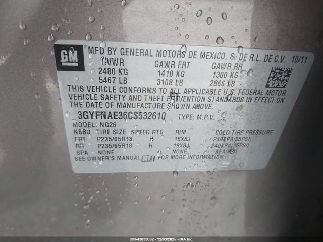 2012 CADILLAC SRX 3GYFNAE36CS532610 Photo 8