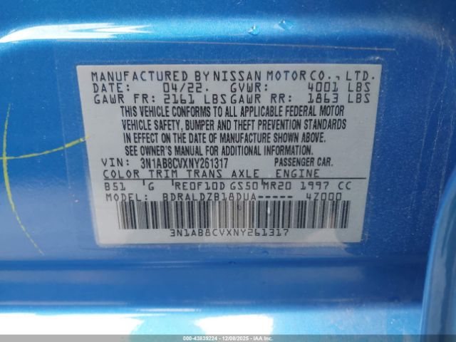 2022 NISSAN SENTRA 3N1AB8CVXNY261317 Photo 8