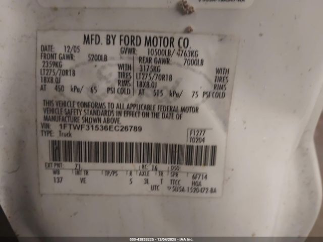 2006 FORD F-350 1FTWF31536EC26789 Photo 8