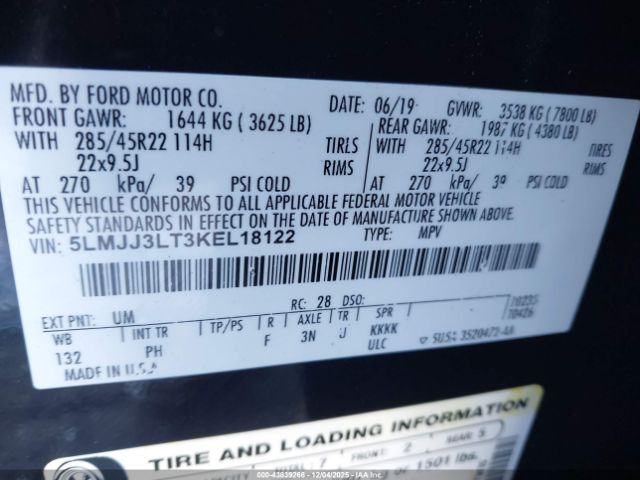 2019 LINCOLN NAVIGATOR L 5LMJJ3LT3KEL18122 Photo 8